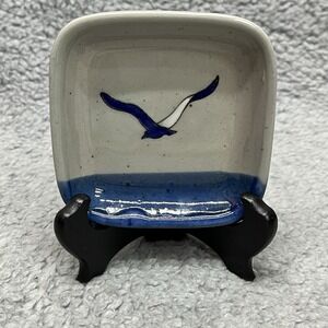 Hand Crafted Otagiri Original Japan Decorative Seagulls Plate with Wood Display